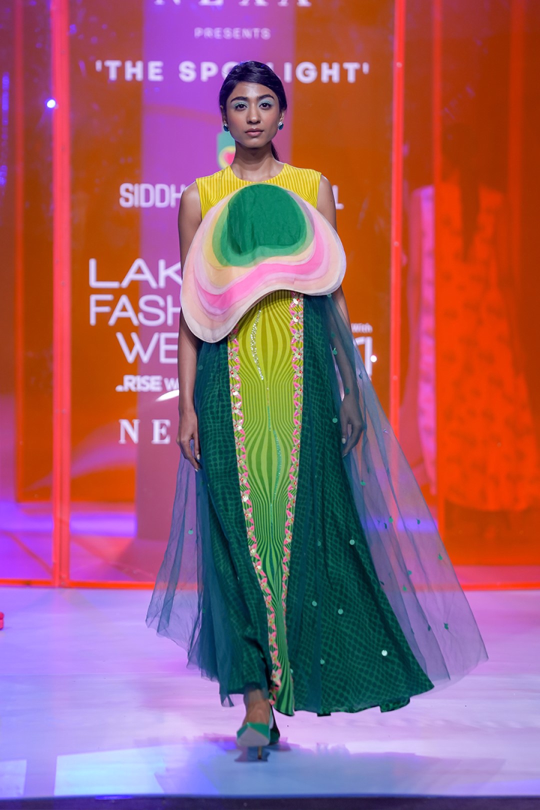 Rainforest Green Embellished Long Dress-Siddhartha Bansal