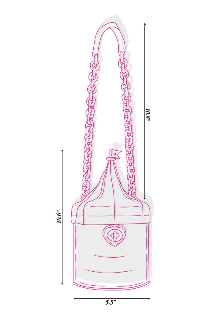 Pink Heart Circus Tent Embroiderd Hand Bag-Bags-Siddhartha Bansal