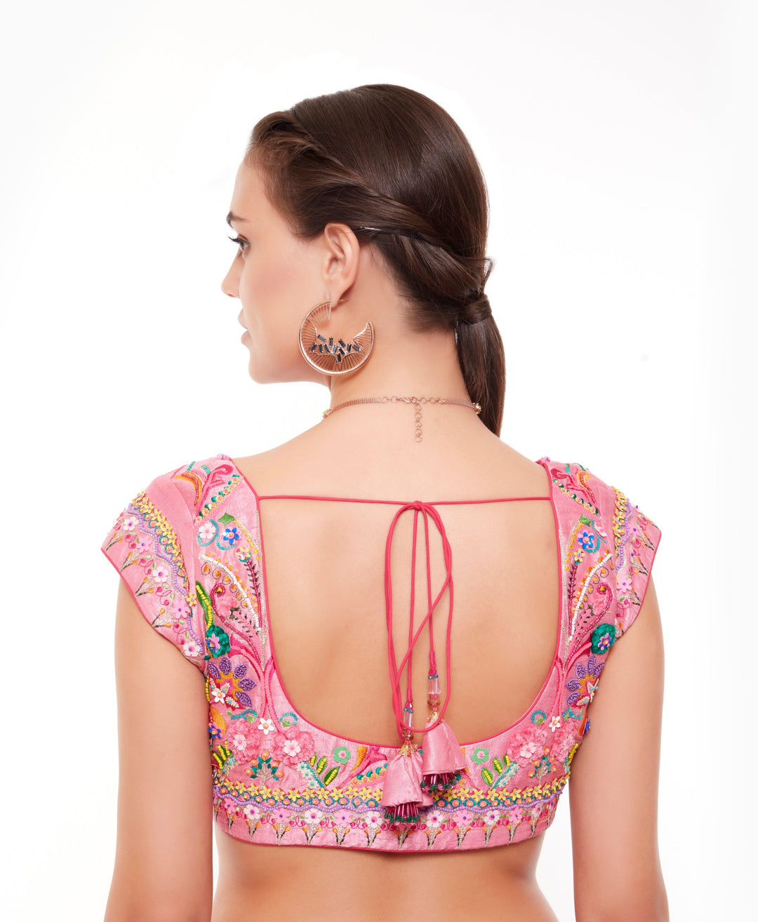 Pink Embellished Blouse-Blouse-Siddhartha Bansal