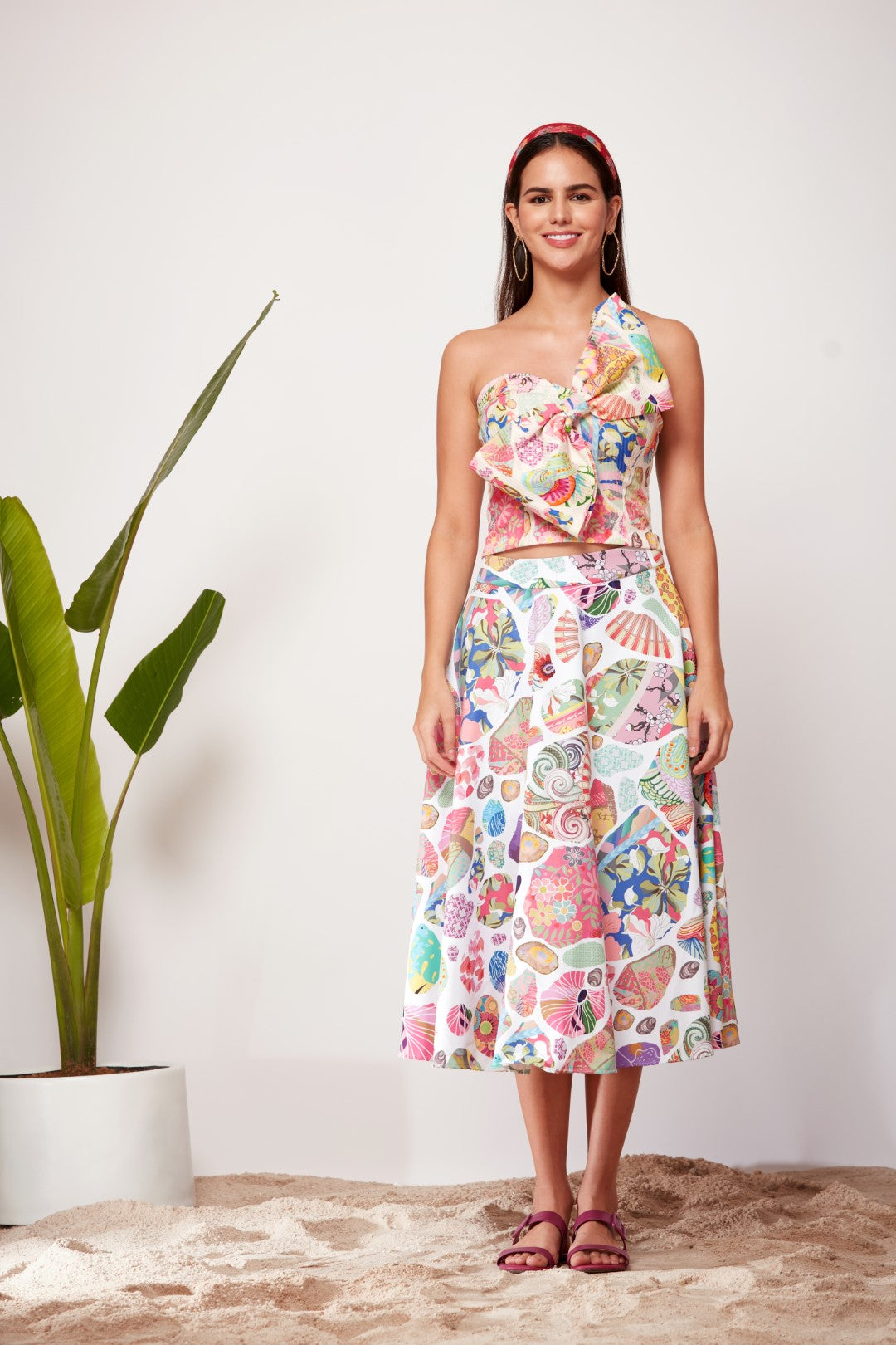 White Block Circular Skirt-Siddhartha Bansal