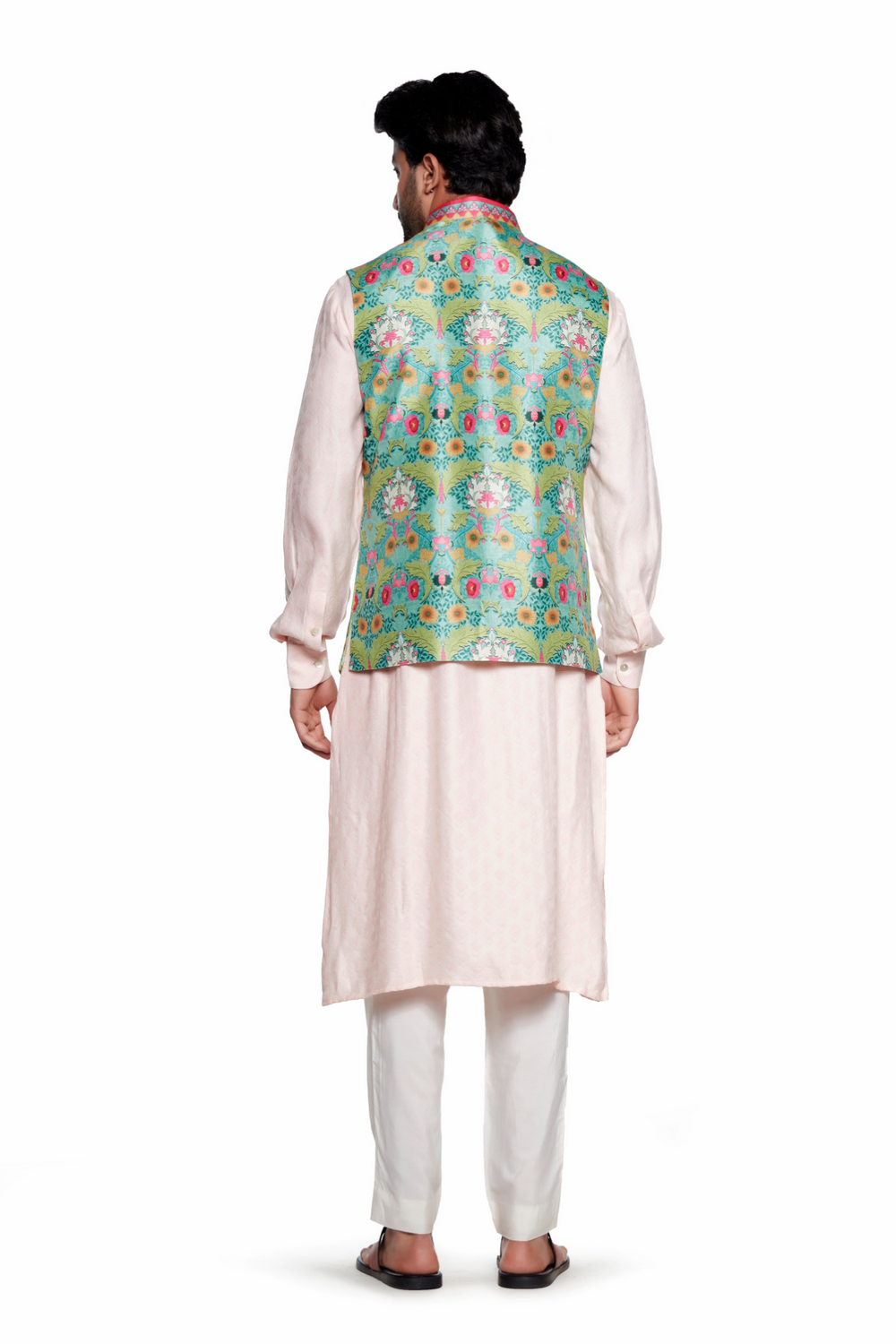 Green Bagh Nehru Jacket-Mens Wear-Siddhartha Bansal