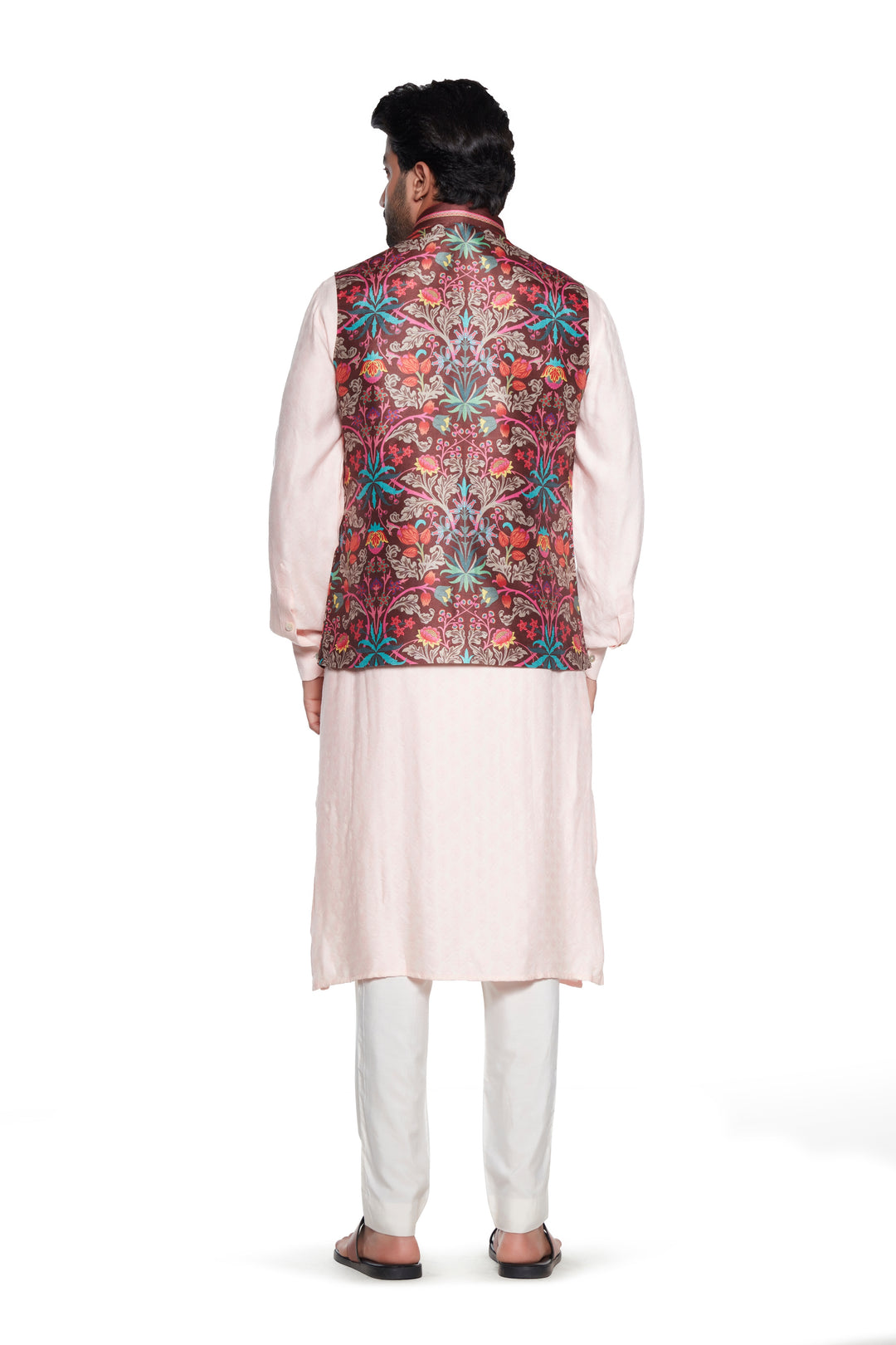 Brown Chintz Nehru Jacket-Mens Wear-Siddhartha Bansal