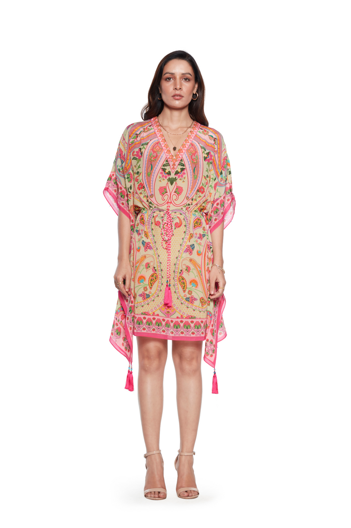 Yellow And Pink Kaftan-Kaftan-Siddhartha Bansal