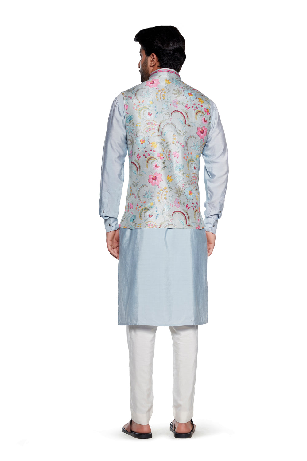 Grey Bagh Nehru Jacket-Mens Wear-Siddhartha Bansal