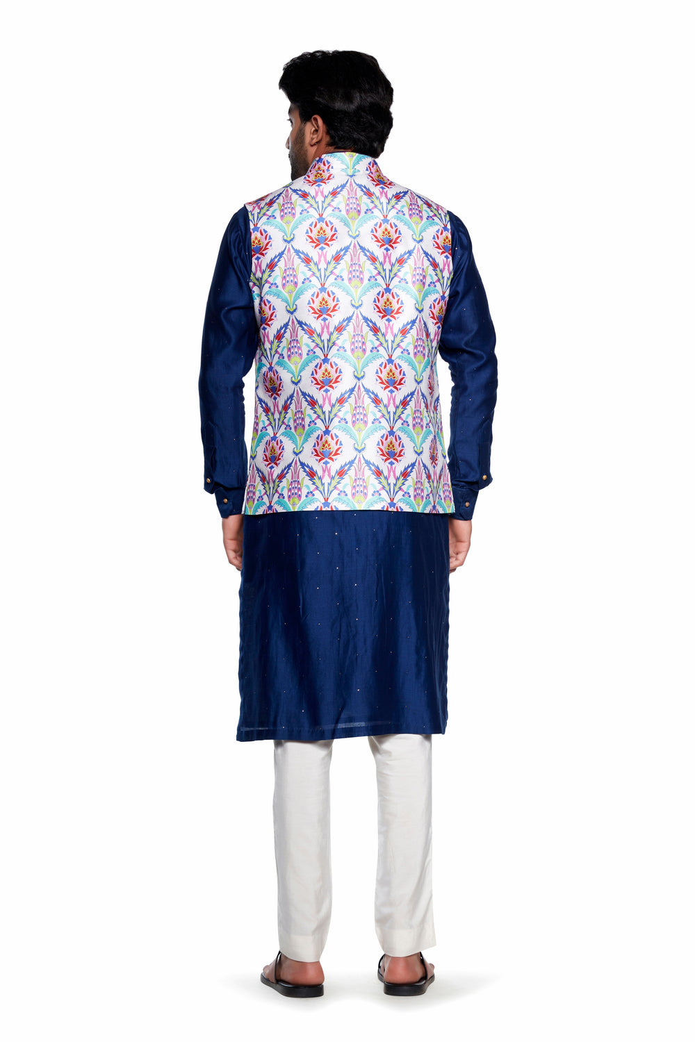 Neon Flower Nehru Jacket-Mens Wear-Siddhartha Bansal