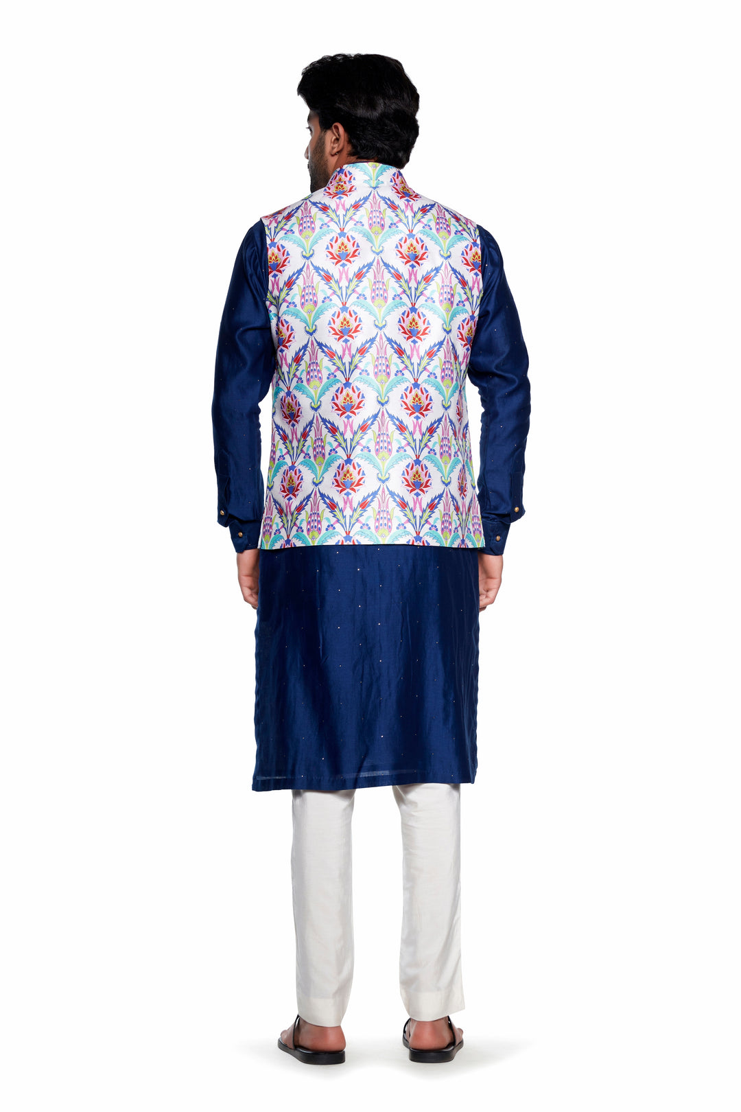 Neon Flower Nehru Jacket-Mens Wear-Siddhartha Bansal