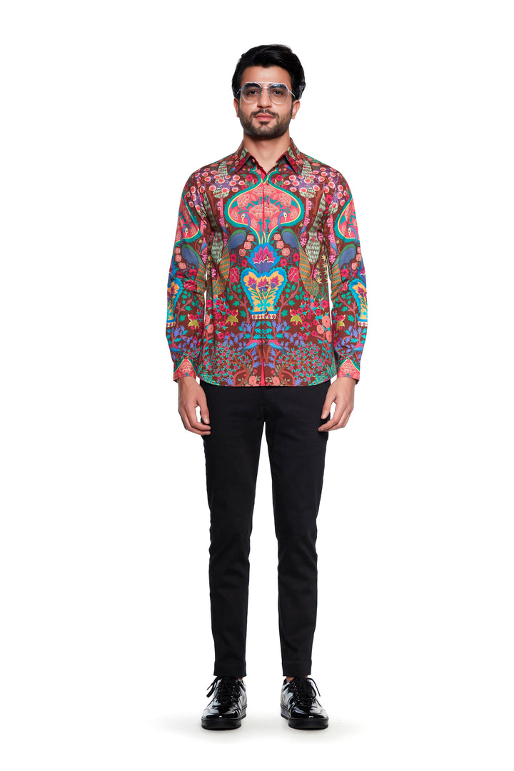 Brown Bagh Mens Shirt-Mens Wear-Siddhartha Bansal