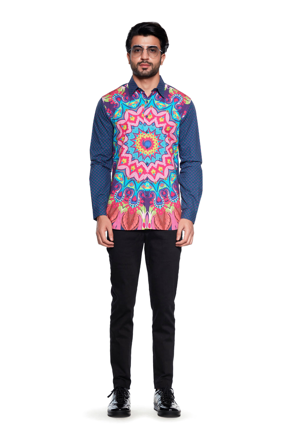 Blue Kalido Mens Shirt-Mens Wear-Siddhartha Bansal