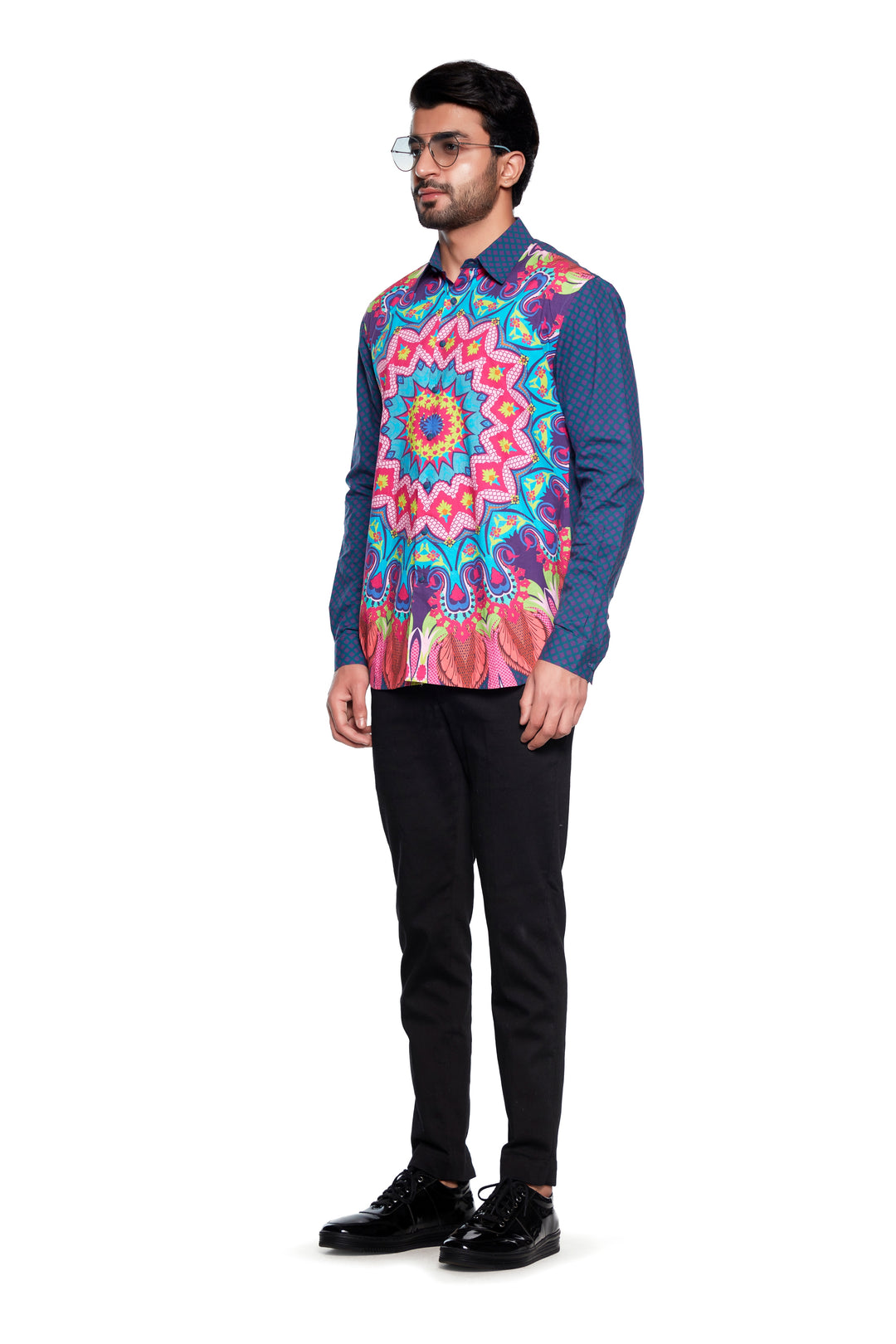 Blue Kalido Mens Shirt-Mens Wear-Siddhartha Bansal