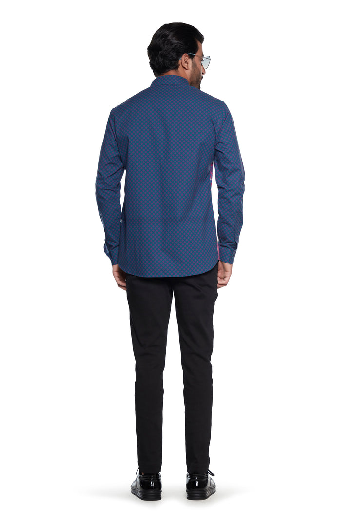 Blue Kalido Mens Shirt-Mens Wear-Siddhartha Bansal