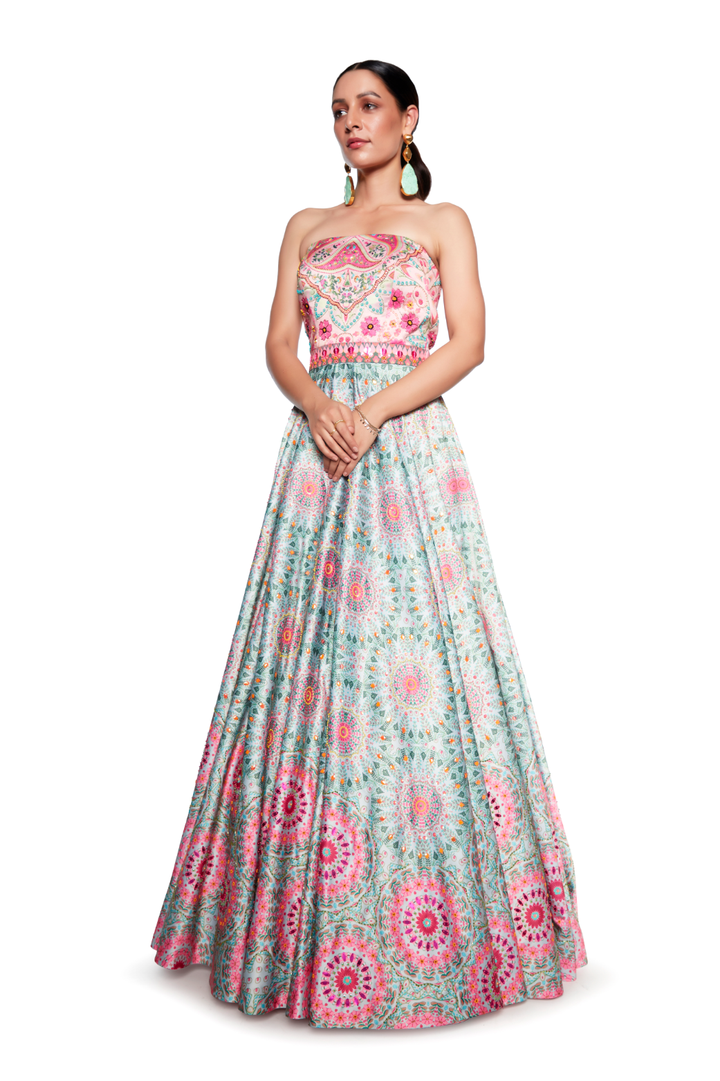 Beautiful floral printed Georgette-Silk Anarkali Gown. | Party wear  dresses, Designer dresses indian, Indian gowns