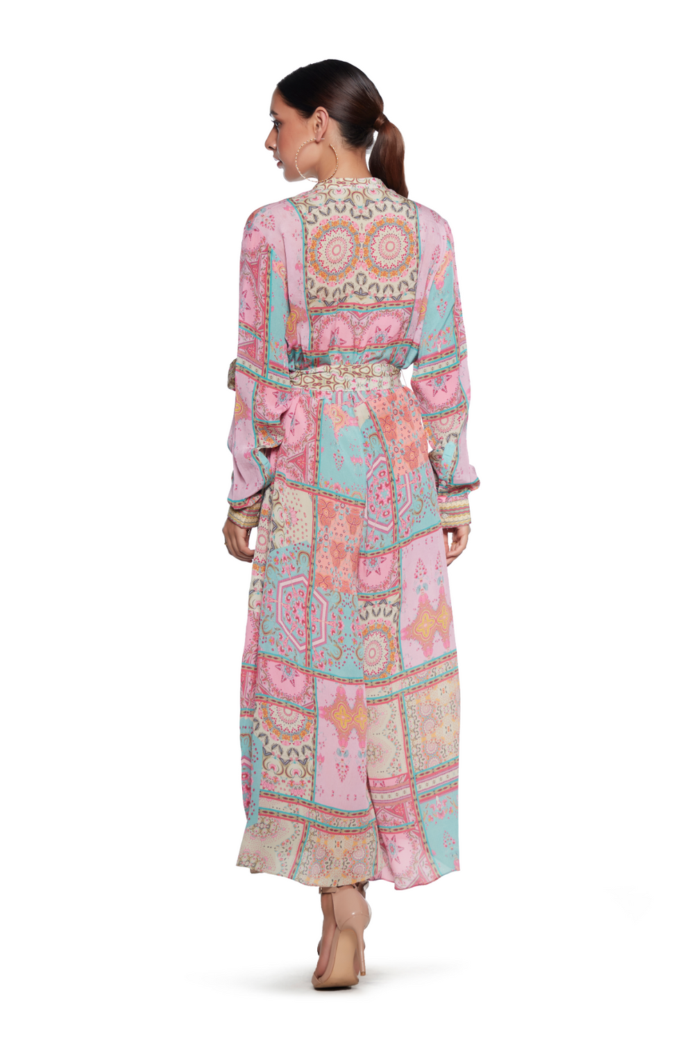 Pink And Blue Embroidered Jumpsuit-Jumpsuit-Siddhartha Bansal