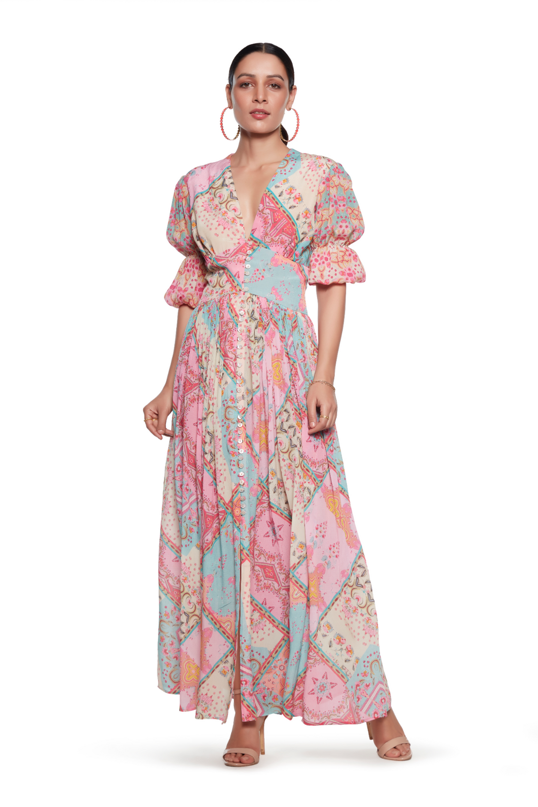 Pink And Blue Dress-Dresses-Siddhartha Bansal