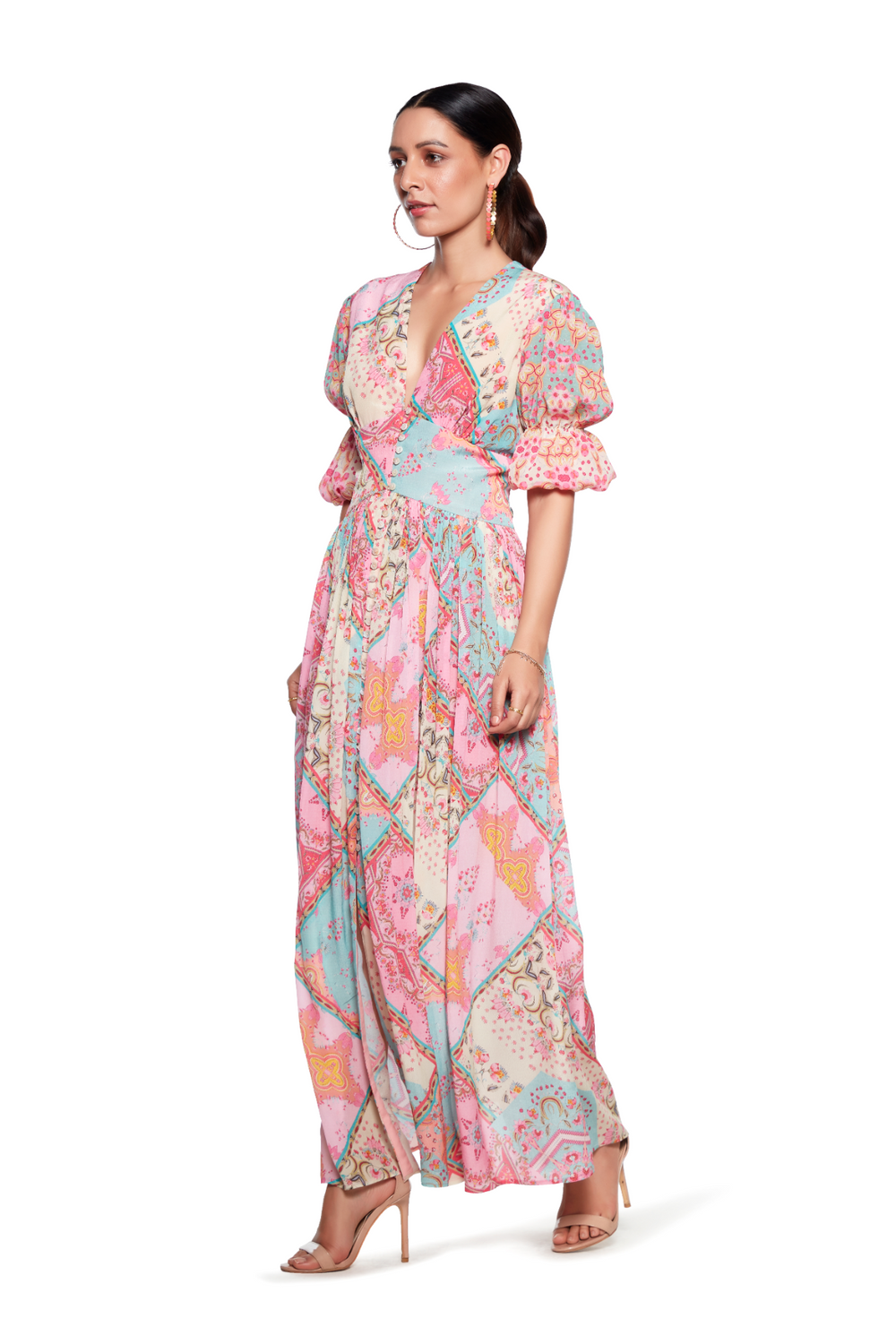 Pink And Blue Dress-Dresses-Siddhartha Bansal