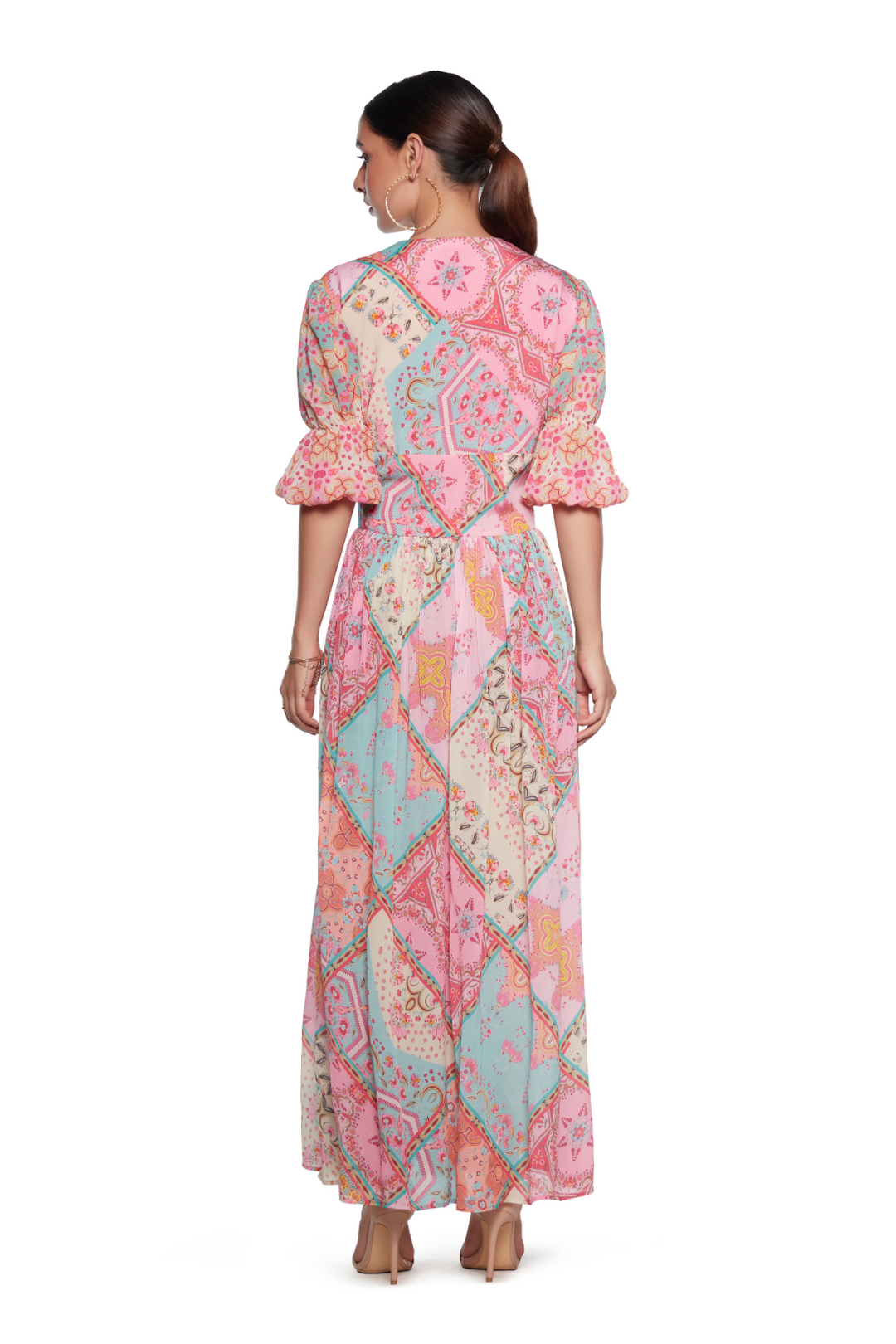 Pink And Blue Dress-Dresses-Siddhartha Bansal