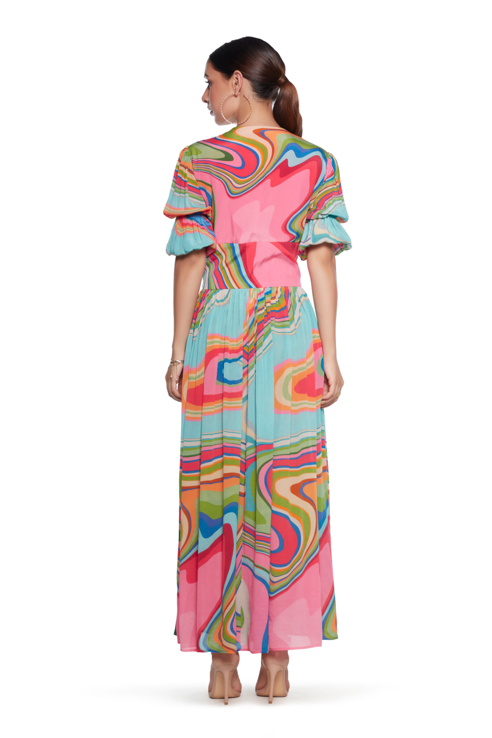 Multi Colour Wave Dress-Dresses-Siddhartha Bansal