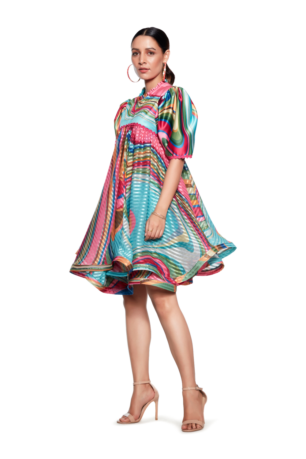 Multi Color Wave Doll Dress-Dresses-Siddhartha Bansal