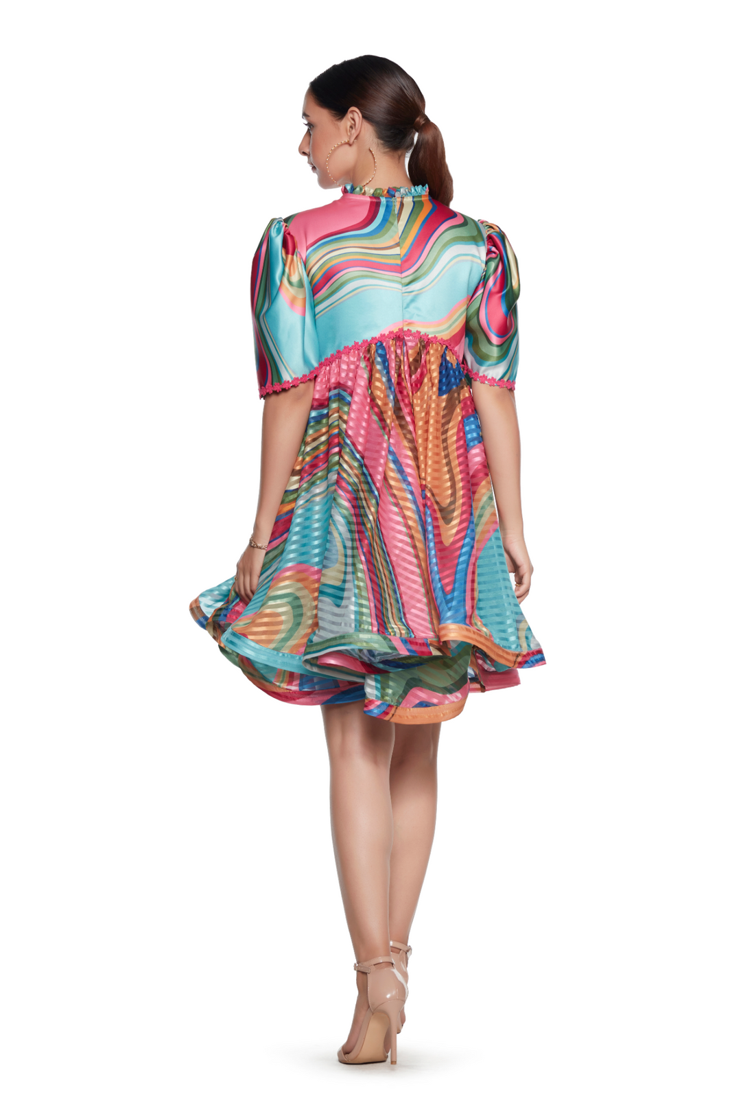 Multi Color Wave Doll Dress-Dresses-Siddhartha Bansal