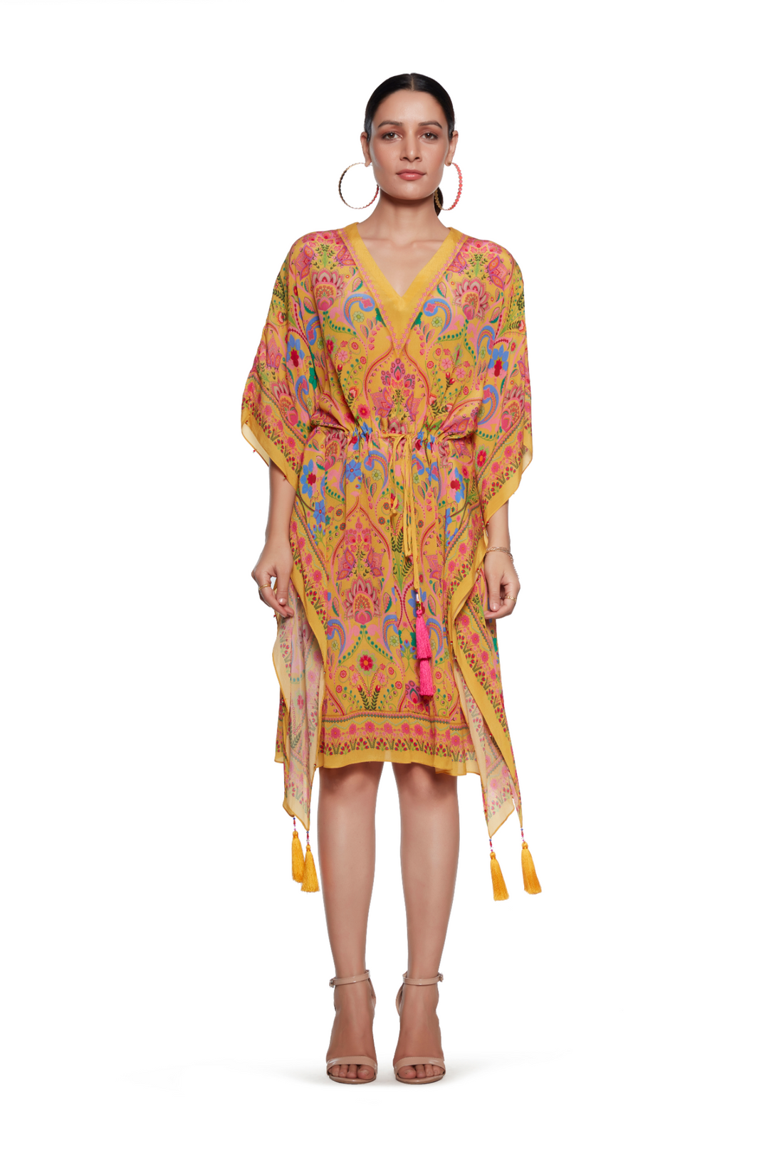 Yellow Floral Kaftan-KAFTANS-Siddhartha Bansal