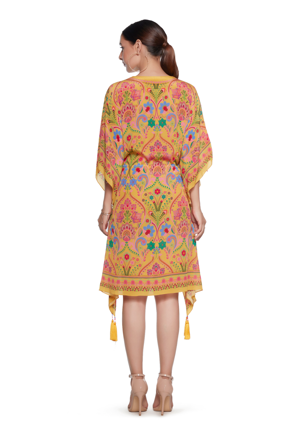 Yellow Floral Kaftan-KAFTANS-Siddhartha Bansal
