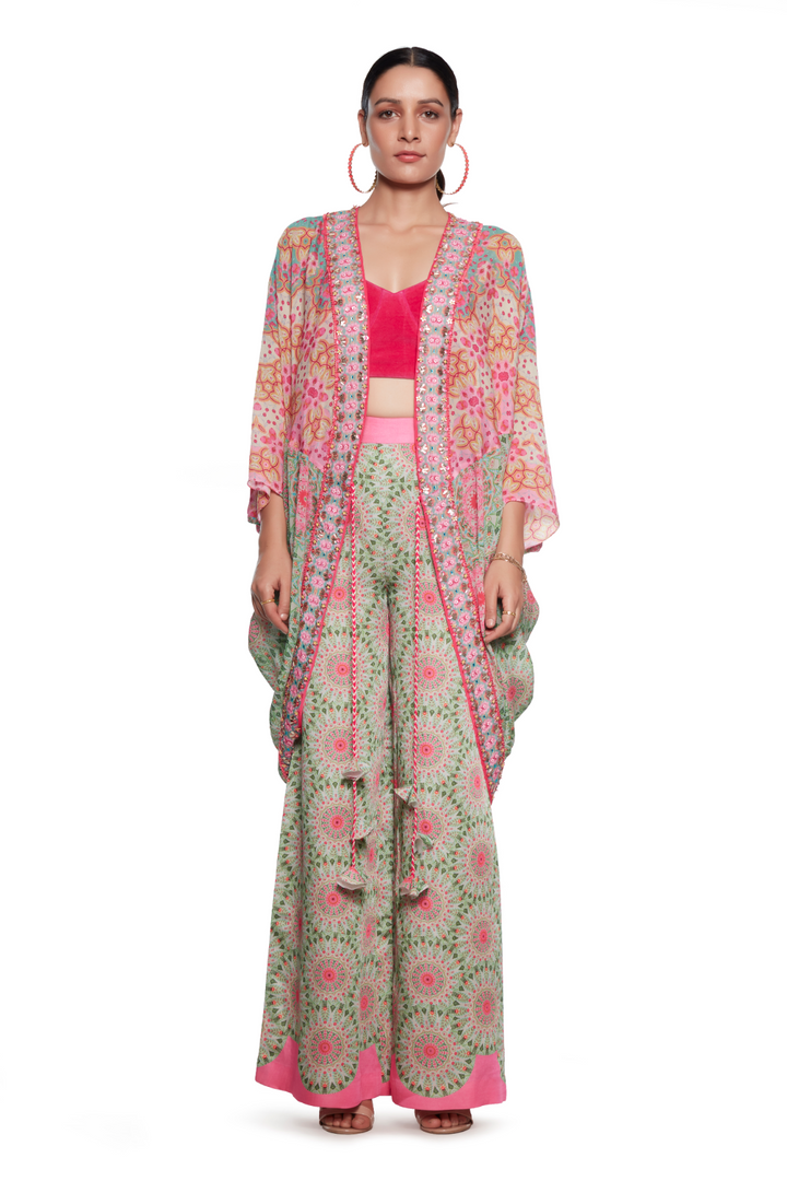 Pink And Green Shrug-SHRUGS-Siddhartha Bansal