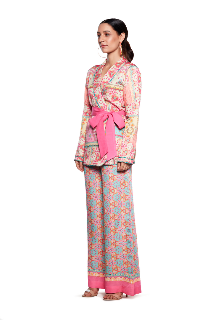 Pink And Blue Pant-Pants-Siddhartha Bansal